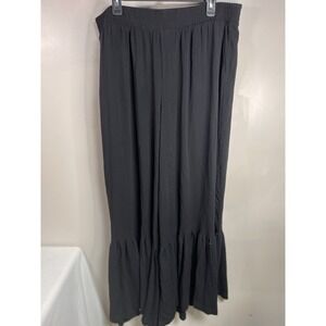 Torrid Festi Womens Tiered Flare Bell Bottom Pants Sz 2x Black Pockets Festival